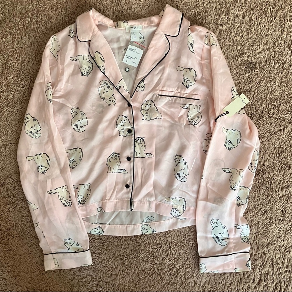 Forever21 Cats Pj Top